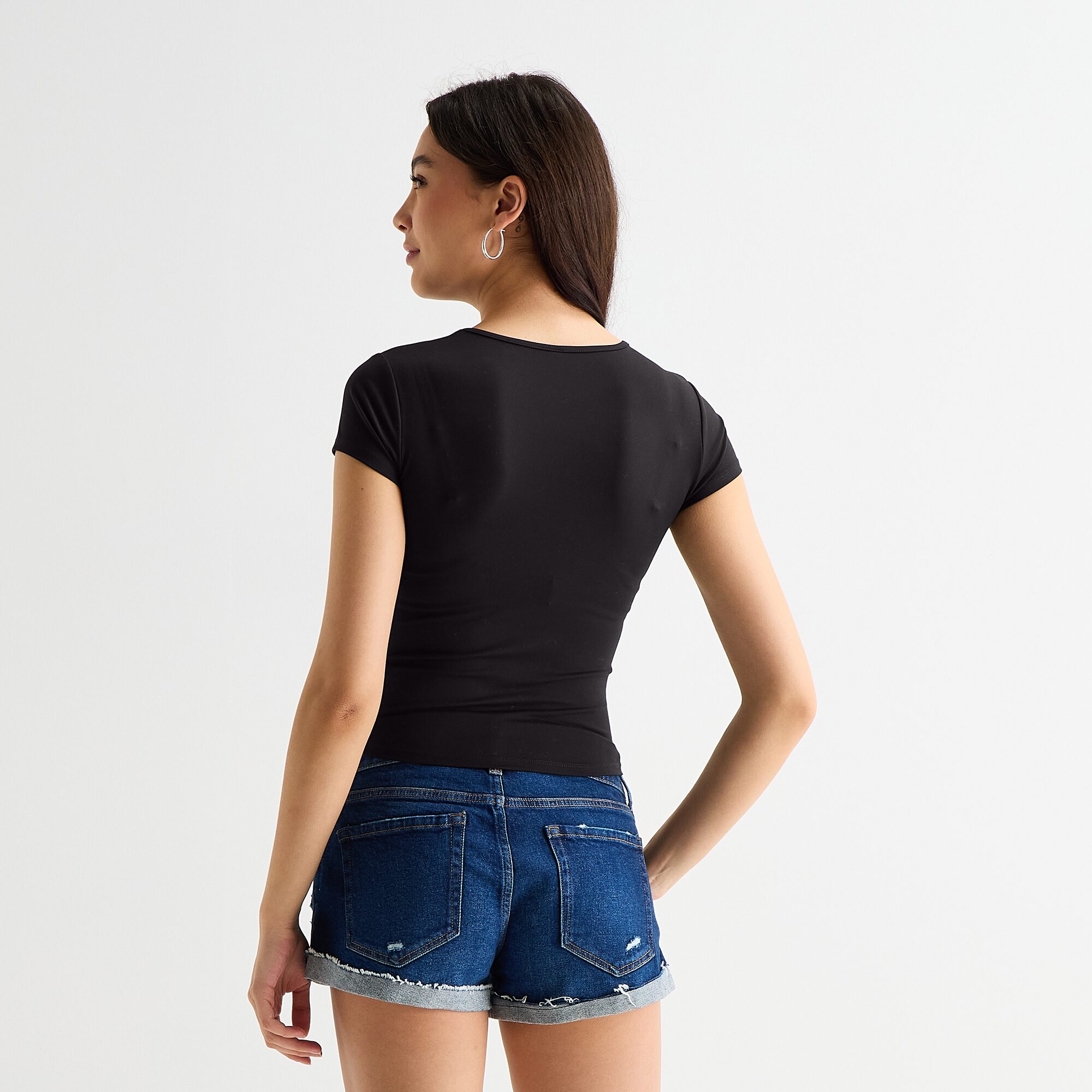 Arizona So Smooth Womens Juniors Round Neck Short Sleeve T-Shirt