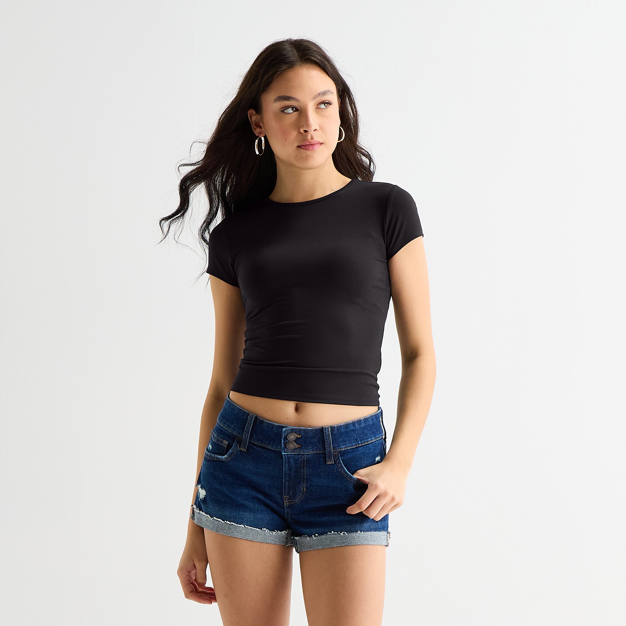 Arizona So Smooth Womens Juniors Round Neck Short Sleeve T-Shirt