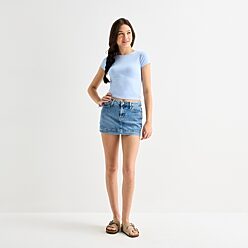 スカート apolina 3-5y Cecilie Denim Skater Skirt Arizona Womens Juniors Mid Rise Midi Denim Skirt, Color: Med