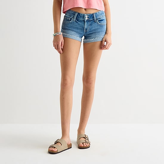 Arizona Womens 2 1/2" Low Rise Juniors Denim Short