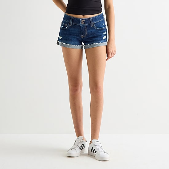 Arizona Womens 2 1/2" Low Rise Juniors Denim Short