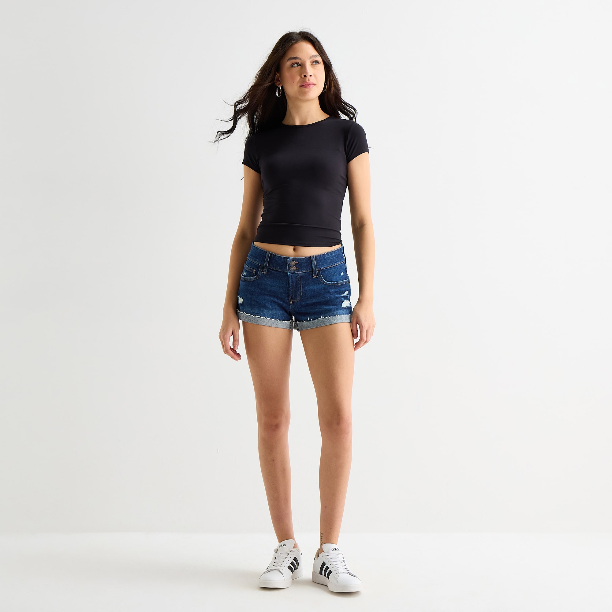 Arizona Womens 2 1/2" Low Rise Juniors Denim Short