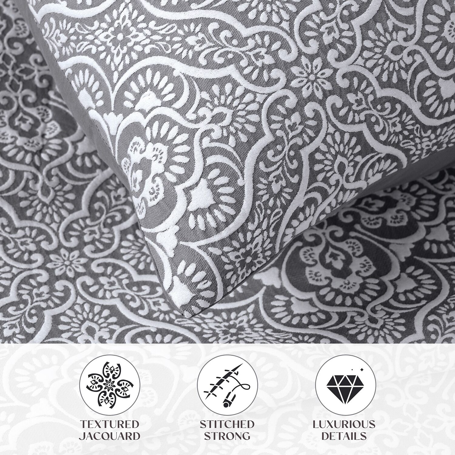 SUPERIOR® Enzy Floral Matelassé Textured Woven Bedspread with Shams