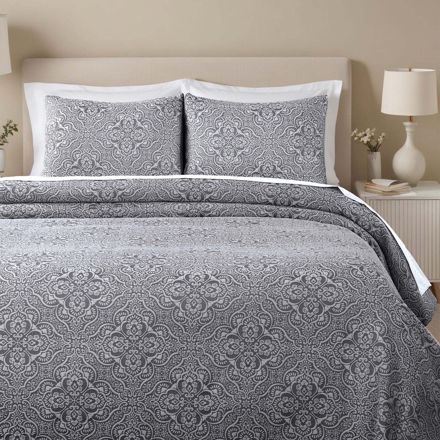 SUPERIOR® Enzy Floral Matelassé Textured Woven Bedspread with Shams