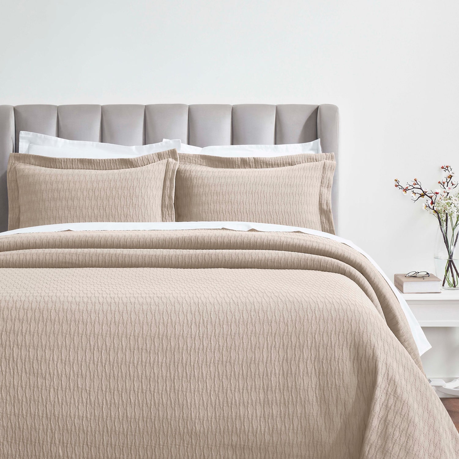 SUPERIOR® Calvert Cotton Lattice Geometric Jacquard Bedspread