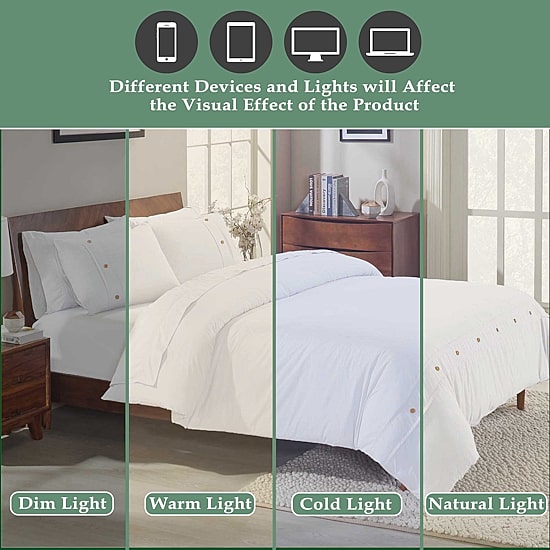 SUPERIOR® Gina Organic Percale Crisp Breathable Reversible Duvet Cover