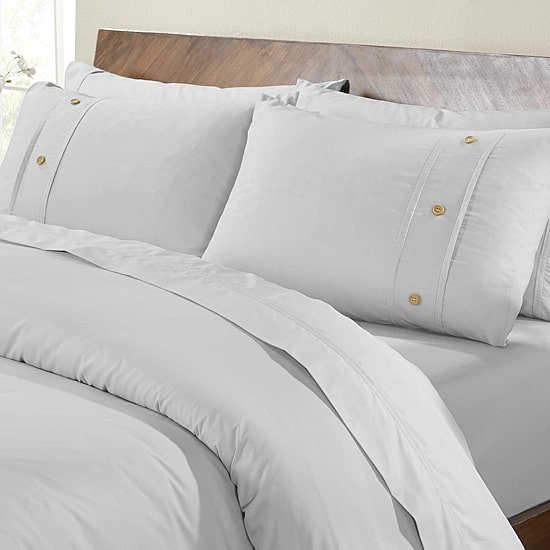 SUPERIOR® Gina Organic Percale Crisp Breathable Reversible Duvet Cover