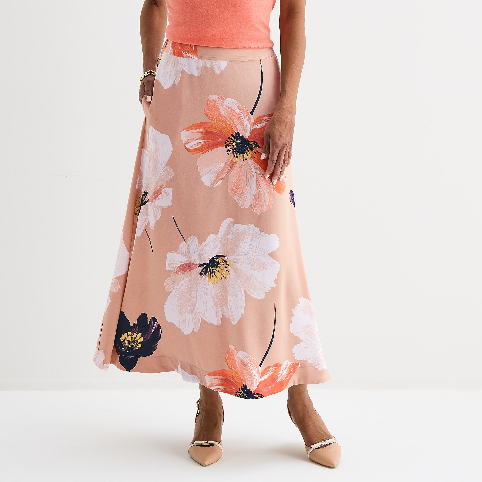 Liz Claiborne Womens Mid Rise Long A-Line Skirt