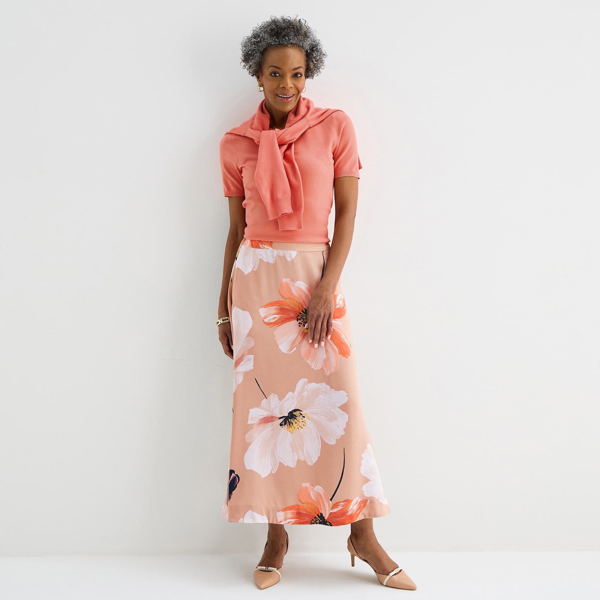 Liz Claiborne Womens Mid Rise Long A-Line Skirt