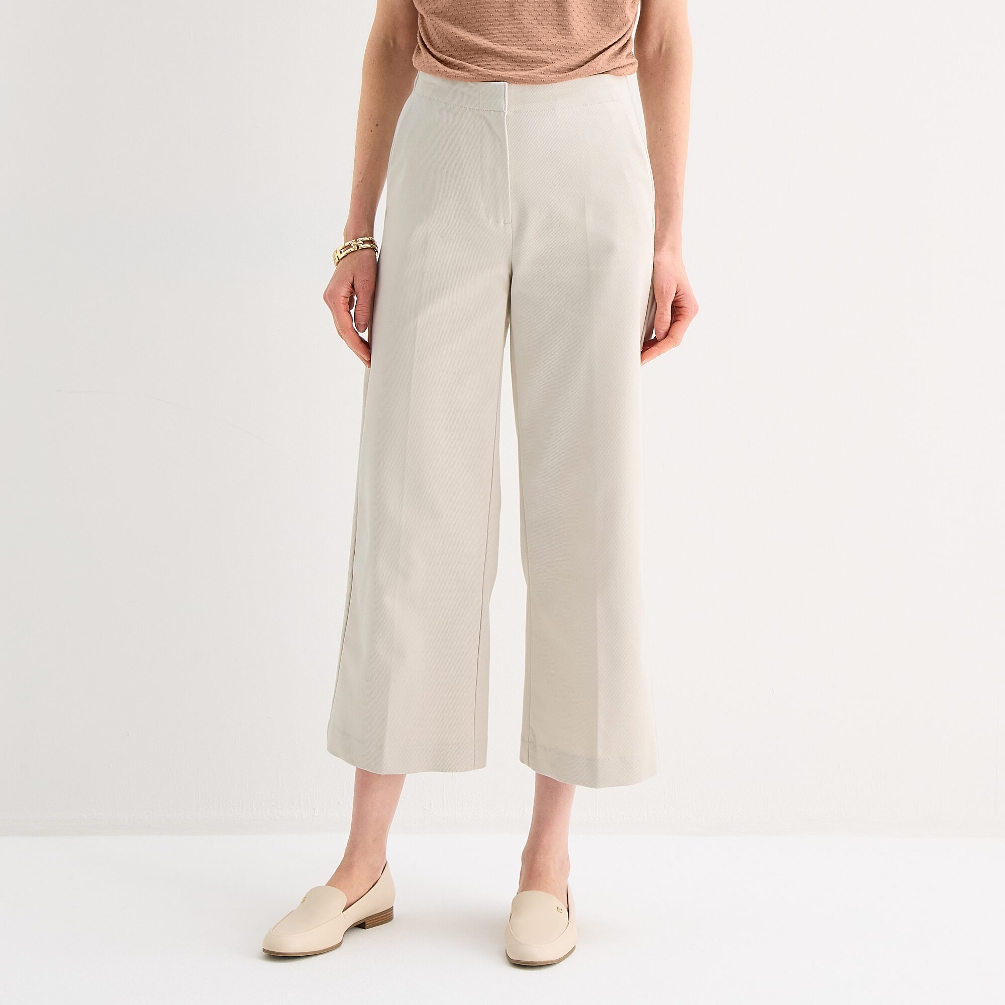 Liz Claiborne Womens Wide Leg Mid Rise Trouser