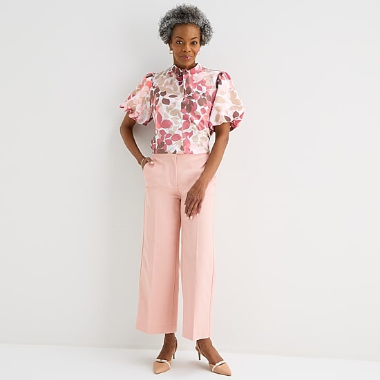Liz Claiborne Womens Wide Leg Mid Rise Trouser