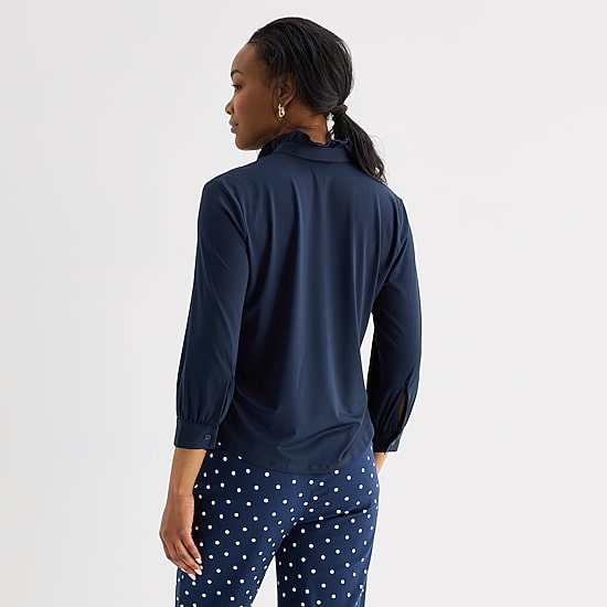 Liz Claiborne Womens 3/4 Sleeve Blouse