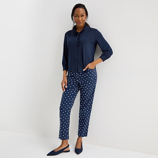Liz Claiborne Womens 3/4 Sleeve Blouse