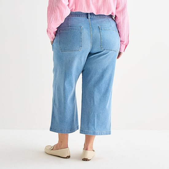 St. John's Bay Womens Plus High Rise Wide Leg Jean