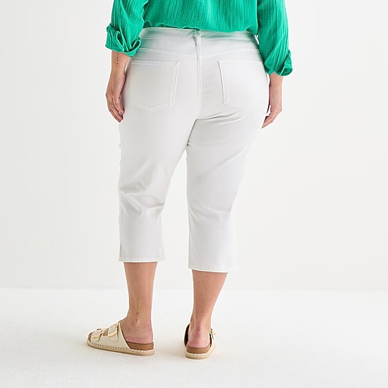 St. John's Bay Womens Plus Secretly Slender Mid Rise Capri Jean