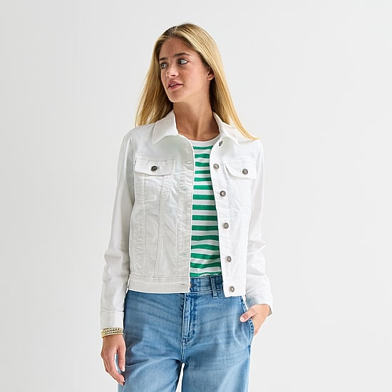 St. John's Bay Womens Denim Lightweight Jacket