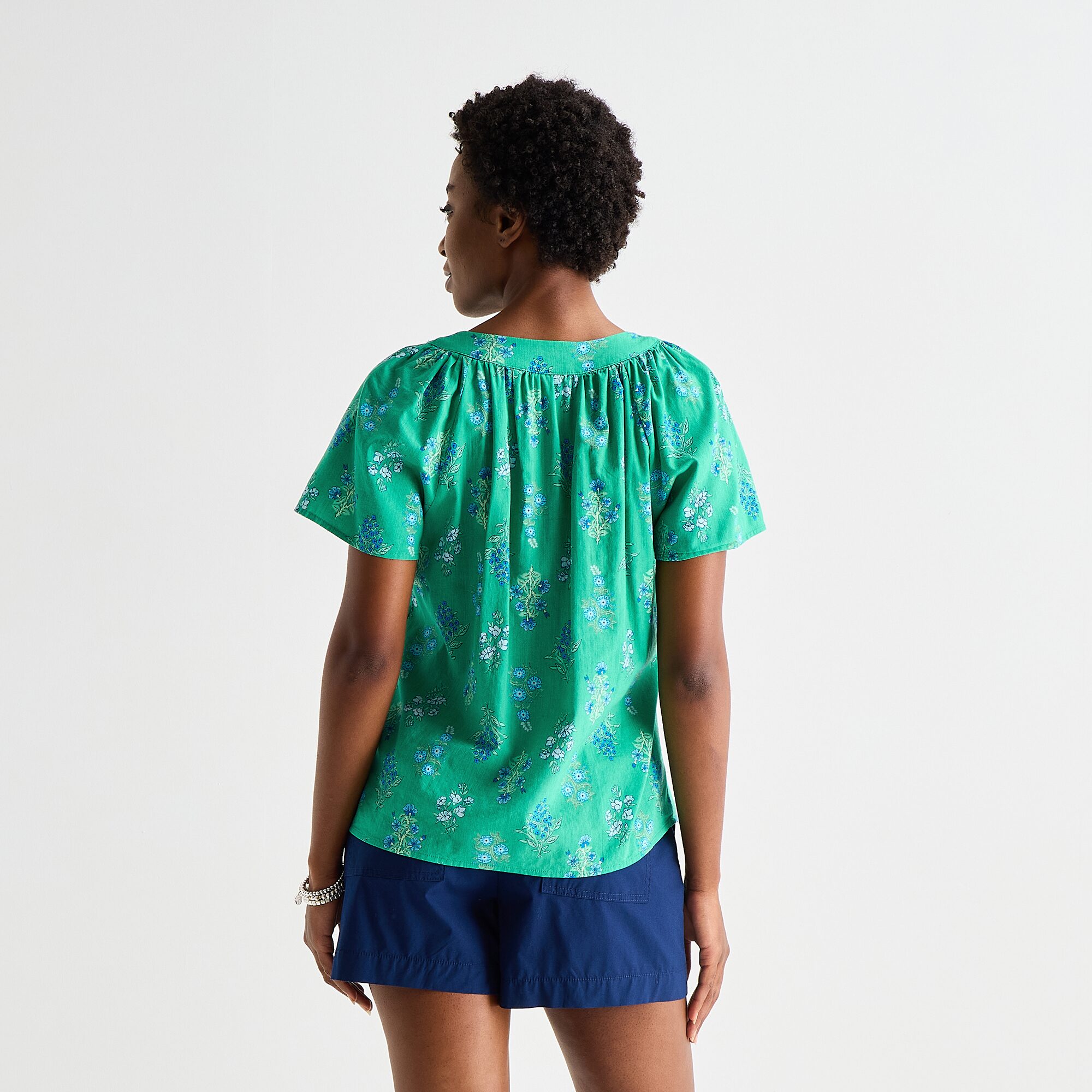 St. John's Bay Womens V Neck Short Sleeve Blouse