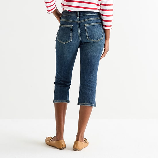 St. John's Bay Womens Secretly Slender Mid Rise Capri Jean