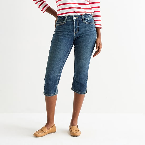 St. John's Bay Womens Secretly Slender Mid Rise Capri Jean
