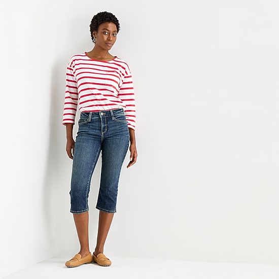 St. John's Bay Womens Secretly Slender Mid Rise Capri Jean