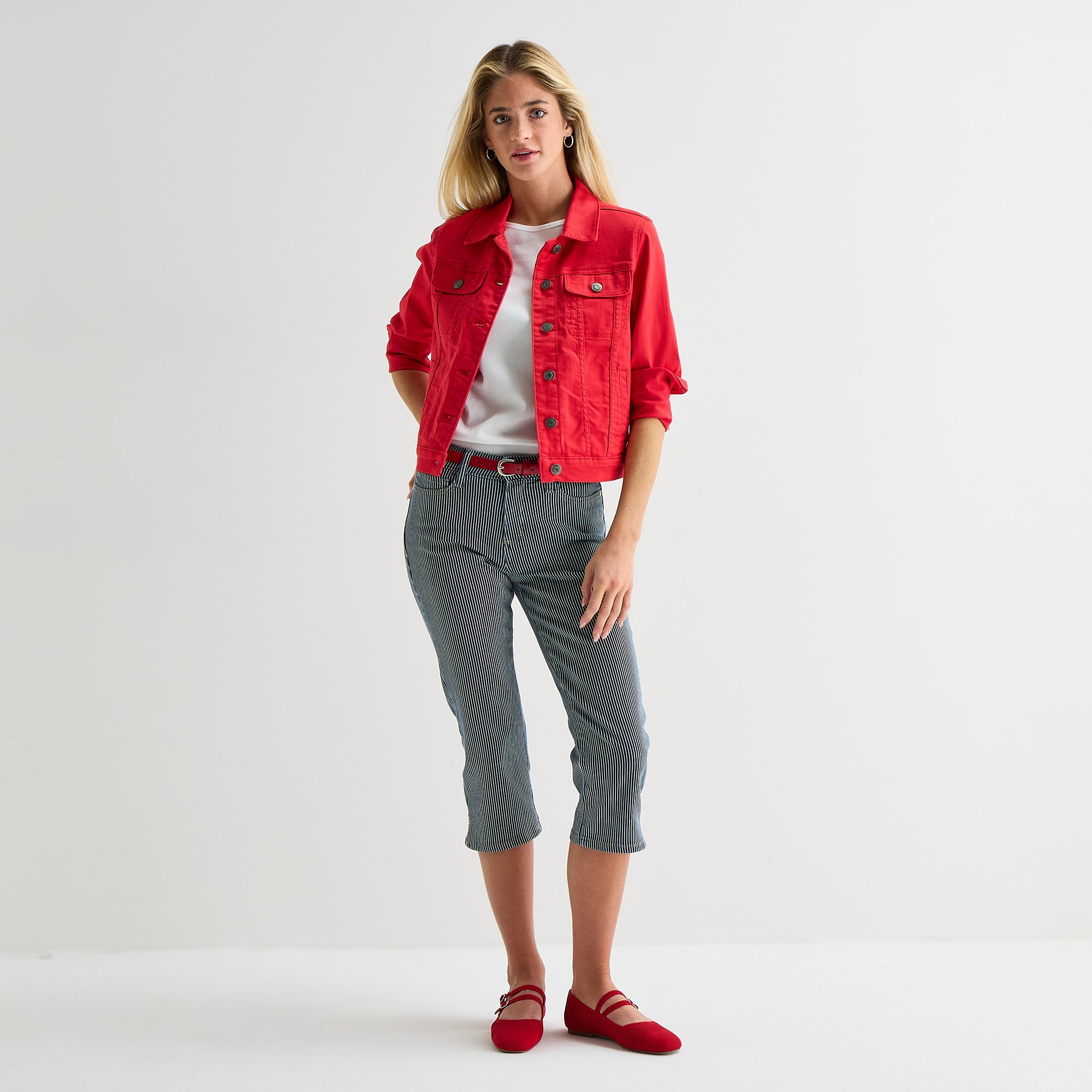 St. John's Bay Womens Secretly Slender Mid Rise Capri Jean
