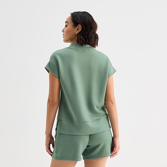 Stylus Womens Mock Neck Short Sleeve T-Shirt
