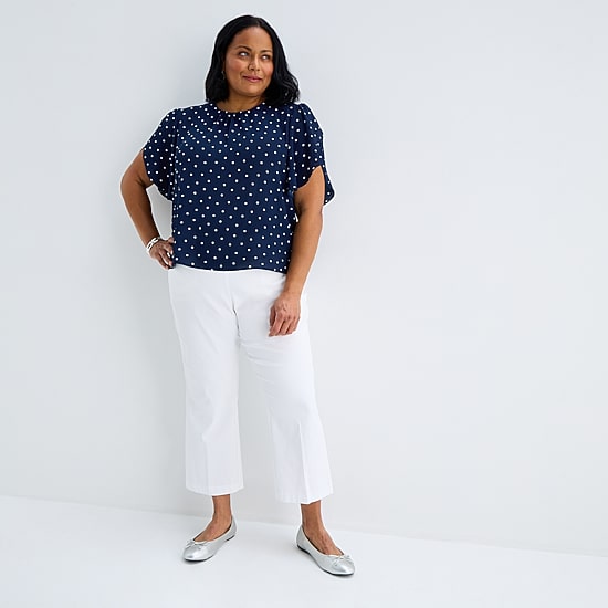 Liz Claiborne Lisa Womens Plus Flare Cropped Pant