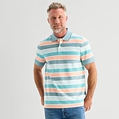St. John's Bay Essential Striped Oxford Mens Classic Fit Short Sleeve Polo Shirt