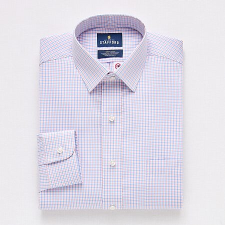 stafford athletic fit dress shirt Stafford Dress Shirt Athletic Fit Wrinkle Free Mens Size 15x32 White W  Strips