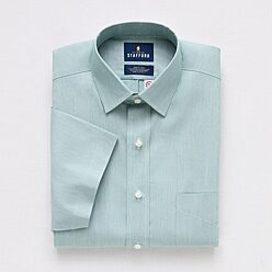 stafford short sleeve dress shirts Men's button up shirt Crafted with a textured diamond pattern Men's Short Sleeve Stafford Shirts