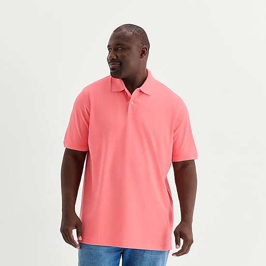 St. John's Bay Premium Stretch Big and Tall Mens Classic Fit Short Sleeve Polo Shirt
