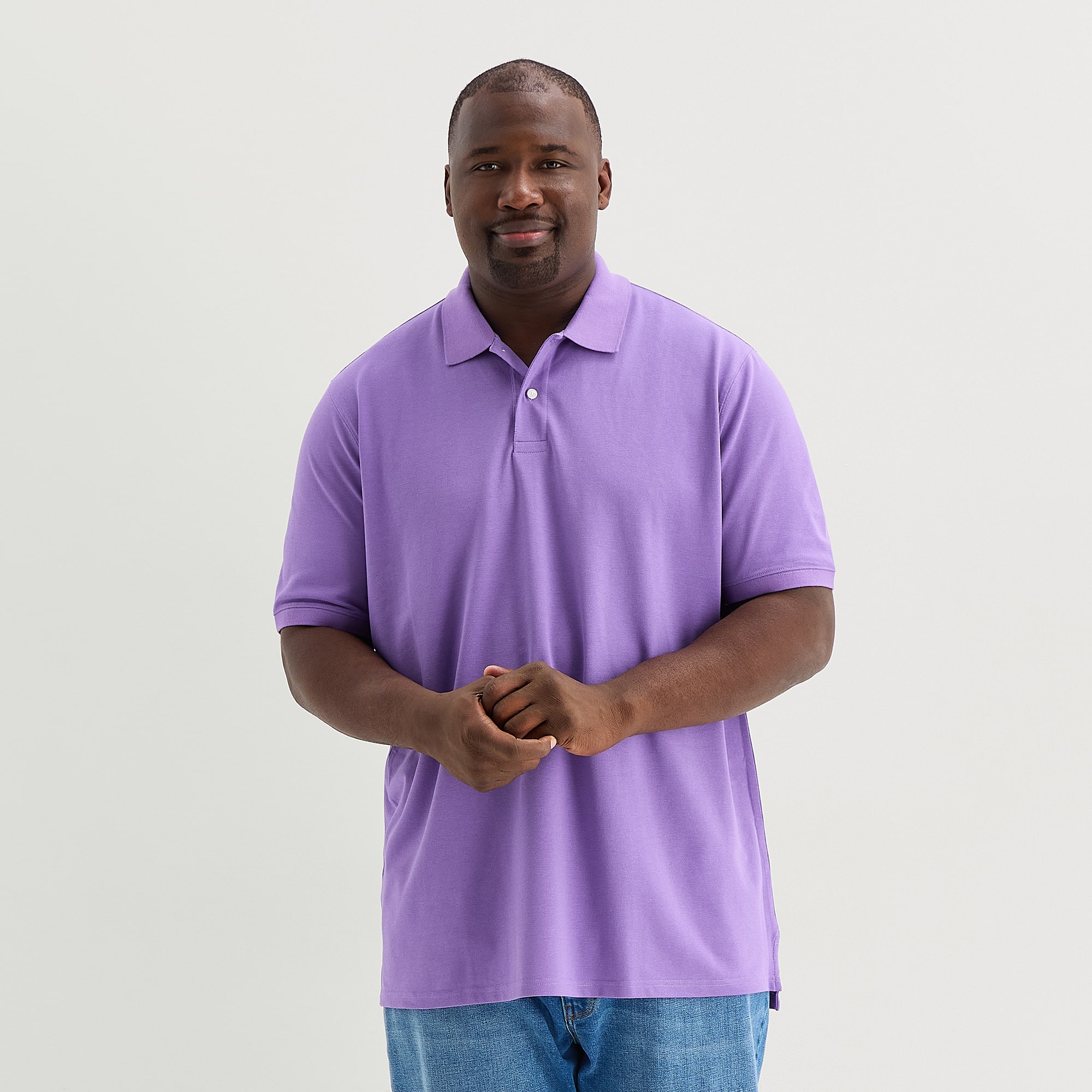 St. John's Bay Premium Stretch Big and Tall Mens Classic Fit Short Sleeve Polo Shirt