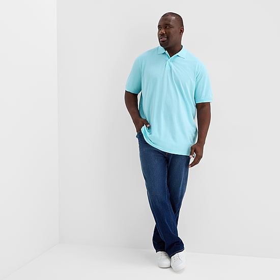 St. John's Bay Premium Stretch Big and Tall Mens Classic Fit Short Sleeve Polo Shirt