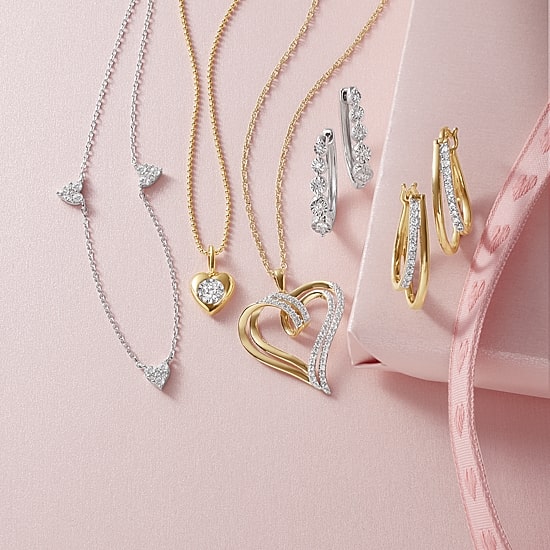 Yes, Please!, (G/Si1-Si2) Womens 1/4 CT. T.W. Lab Grown White Diamond 14K Gold Over Silver Heart 18 Inch Pendant Necklace