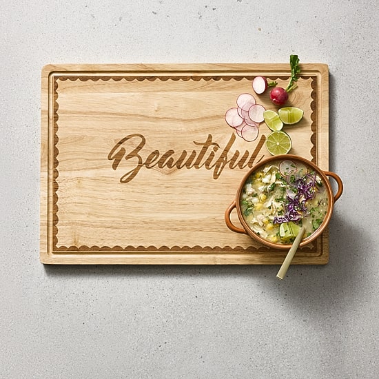 Jenny Martinez Rubberwood 20"x14" Cutting Board