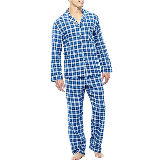 Hanes Flannel Mens Long Sleeve 2-pc. Pajama Set