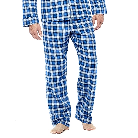 Hanes Flannel Mens Long Sleeve 2-pc. Pajama Set