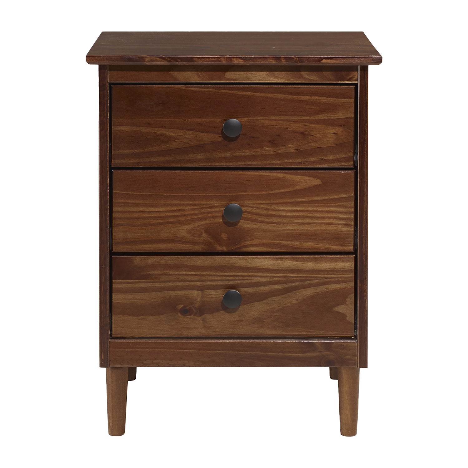 Modern 3 Drawer Solid Wood Nightstand