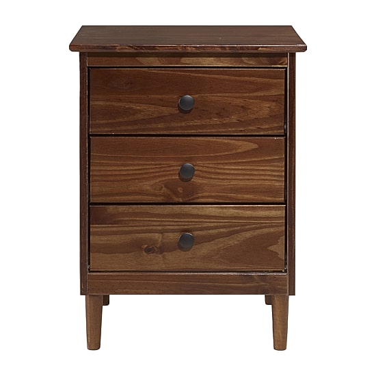 Modern 3 Drawer Solid Wood Nightstand