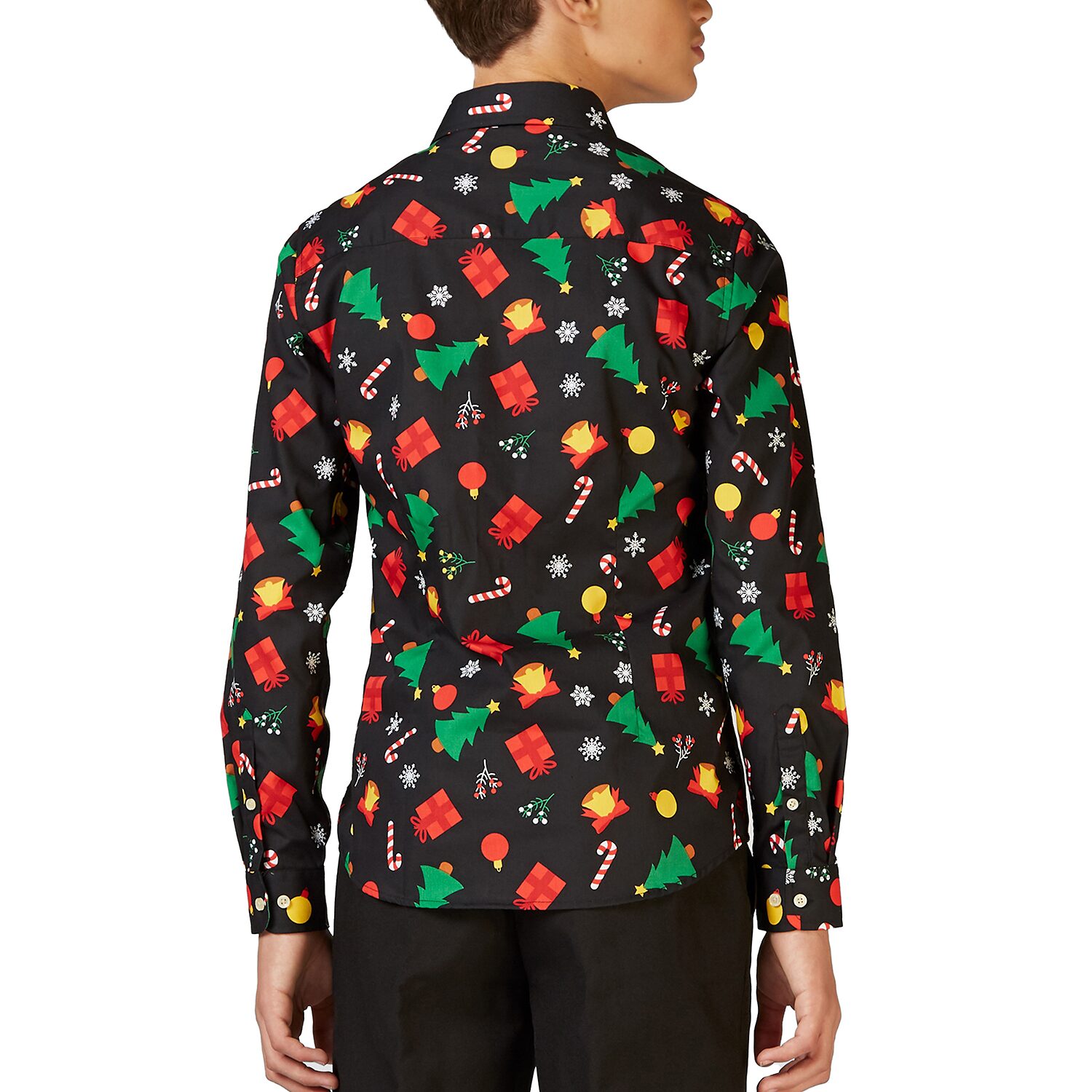 Opposuits Christmas Big Kid Boys Spread Collar Long Sleeve Dress Shirt