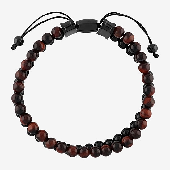 Mens Genuine Stone Beaded Bracelet