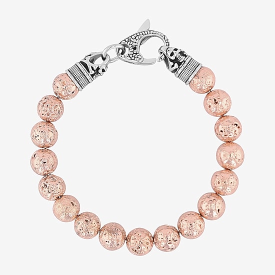 Mens Lava Bead Beaded Bracelet
