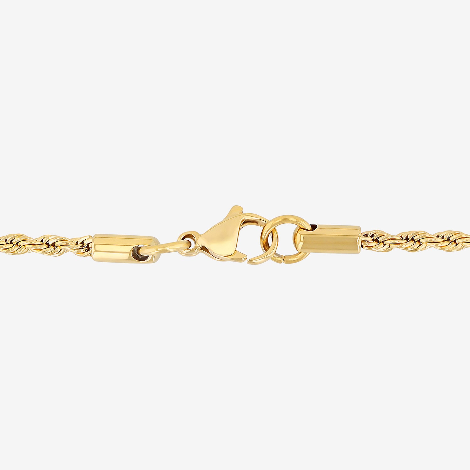 Mens Yellow Stainless Steel Solid Rope Chain Necklace