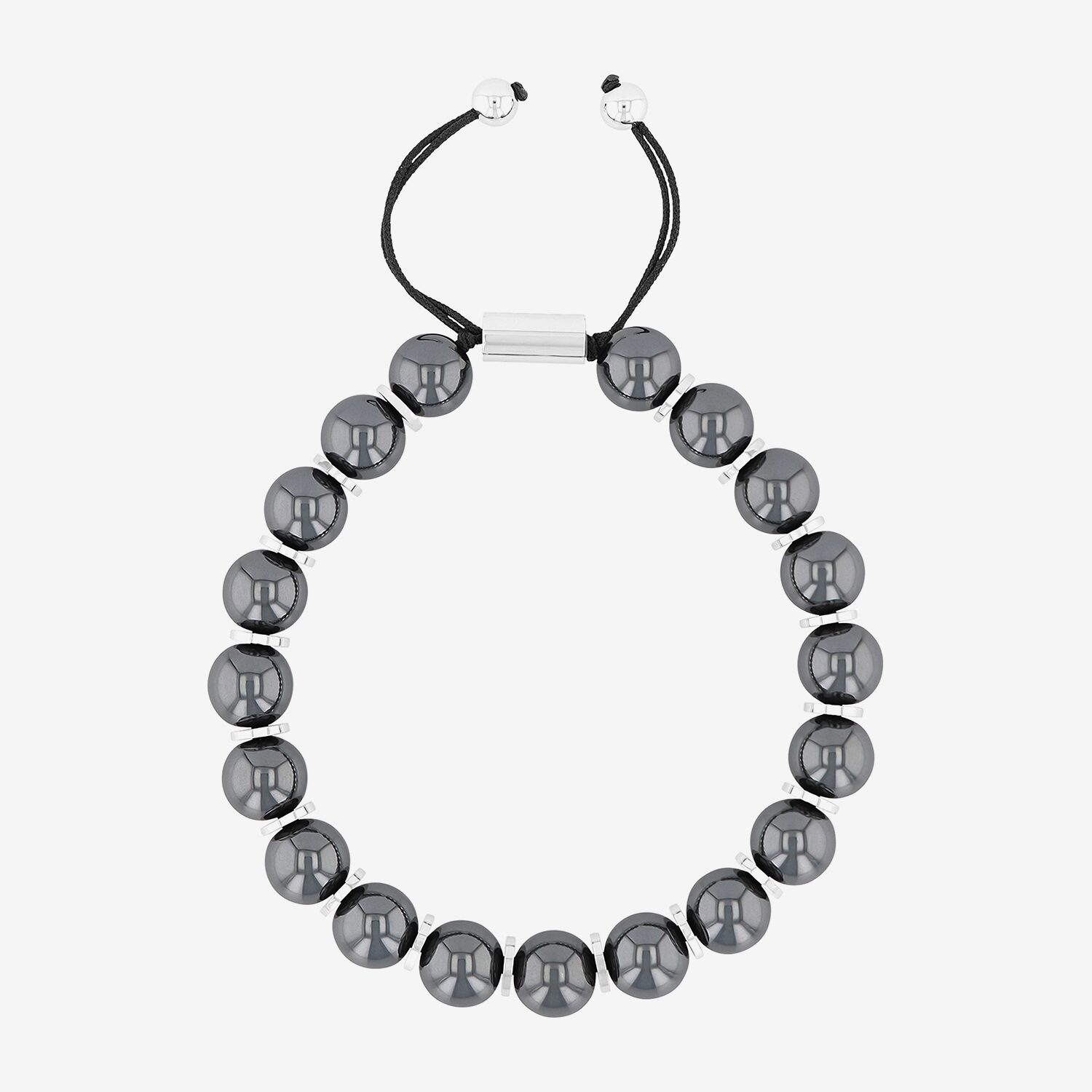 Mens  Stainless Steel Genuine Stone Beaded Bolo Bracelet