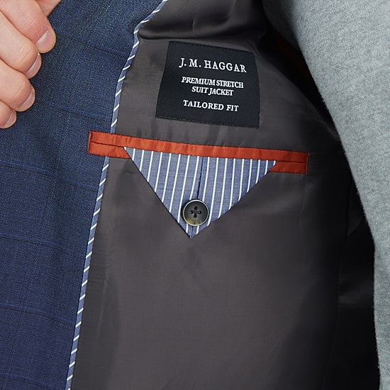 Haggar JMH Tailored Windowpane Mens Stretch Fabric Modern Fit Suit Jacket