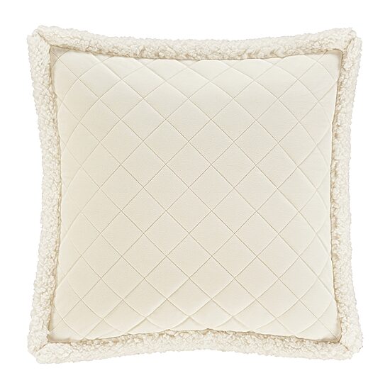 Queen Street Cozy Winter White Square Throw Pillow