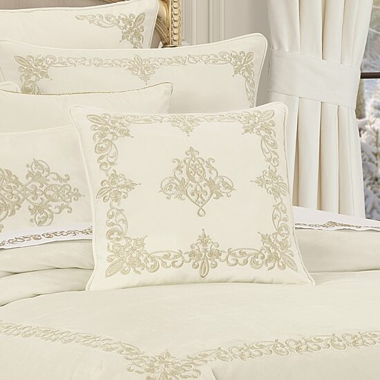 Queen Street Nicolas Winter White Square Throw Pillow