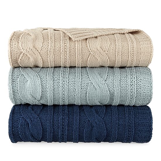 Linden Street Cable Knit Chenille Throw