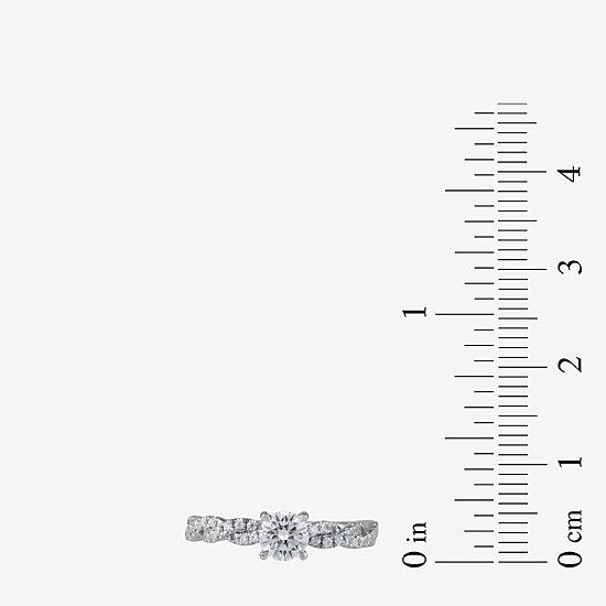 (I / I2) Womens 2 CT. T.W. Lab Grown White Diamond 10K Gold Engagement Ring