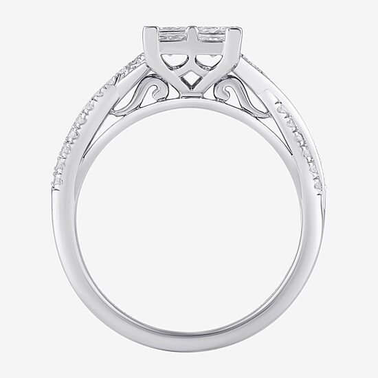(G / I1) Womens 2 CT. T.W. Lab Grown White Diamond 14K Gold Round Engagement Ring